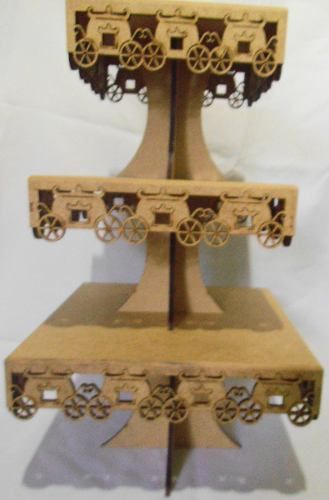 Trio Baleiro Com Pedestal Fabricado Em Mdf Cru Cinderela